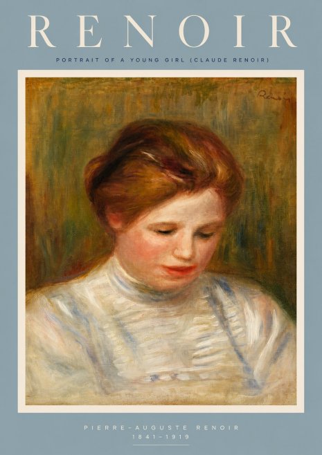 Renoir Portrait of a Young Girl (Claude Renoir) No2 - Póster