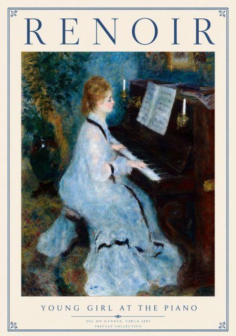 Renoir Young Girl at the Piano No4 - Póster