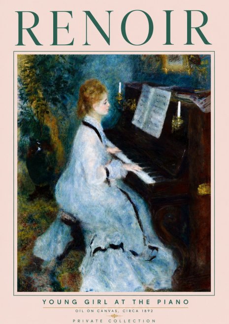 Renoir Young Girl at the Piano No5 - Póster