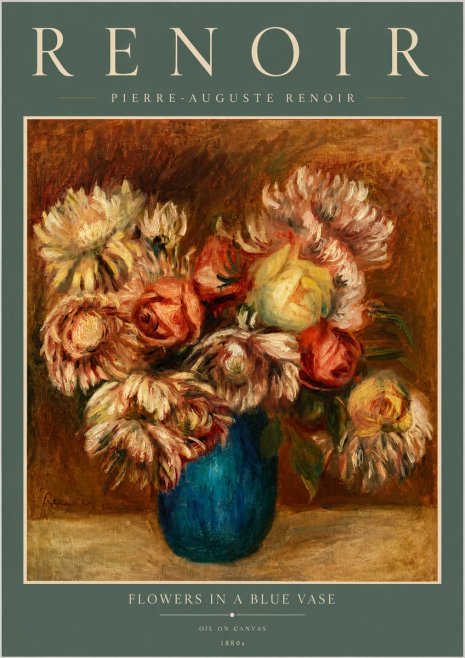 Renoir Flowers in a Blue Vase No6 - Póster