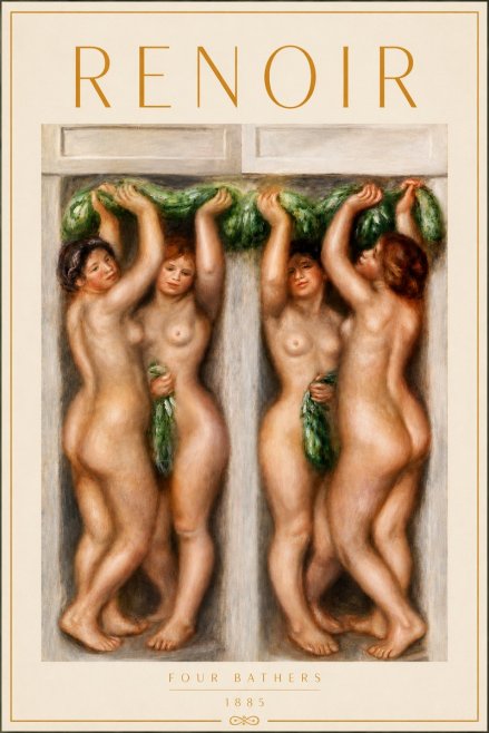 Renoir Four Bathers No4 - Póster