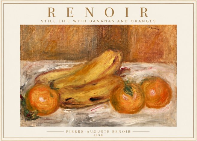 Renoir Still Life with Bananas and Oranges No4 - Póster