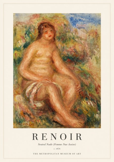 Renoir Seated Nude (Femme Nue Assise) No1 - Póster