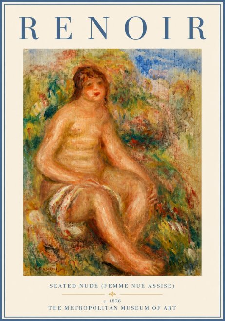 Renoir Seated Nude (Femme Nue Assise) No3 - Póster