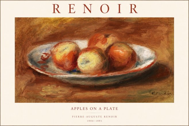 Renoir Apples on a Plate No1 - Póster