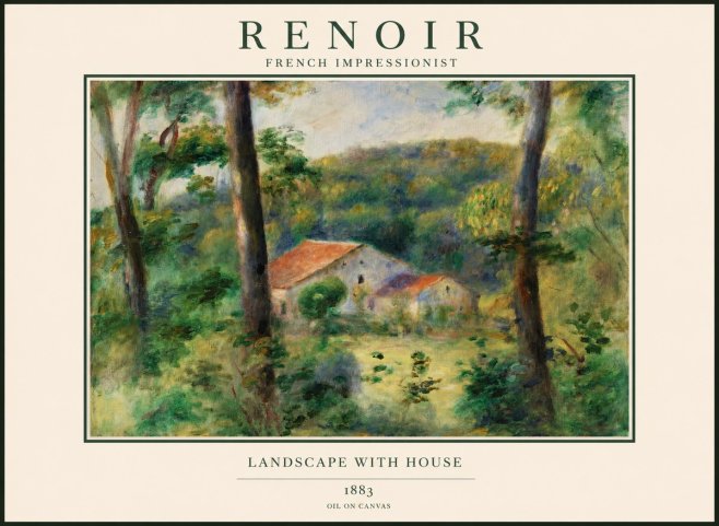 Renoir Landscape with House II No1 - Póster