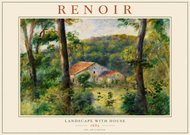 Renoir Landscape with House II No4 - Póster