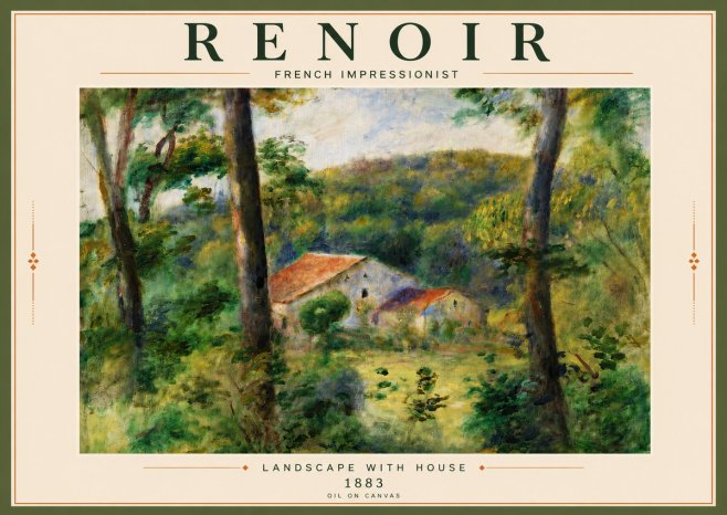 Renoir Landscape with House II No5 - Póster