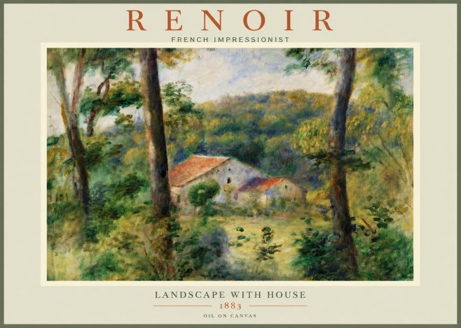 Renoir Landscape with House II No6 - Póster