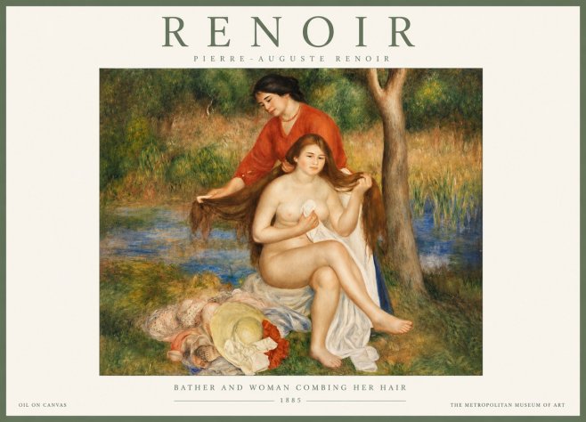 Renoir The Bather and Her Attendant No3 - Póster