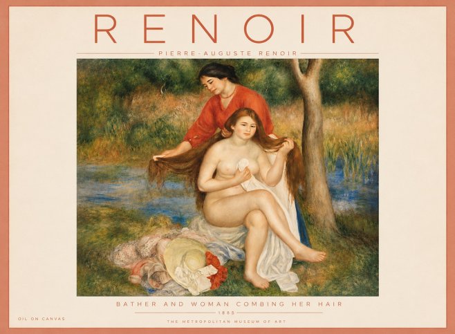 Renoir The Bather and Her Attendant No5 - Póster