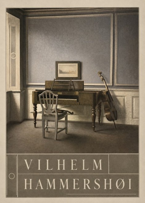 Vilhelm Hammershøi Interior with a Piano and a Cello No5 - Póster