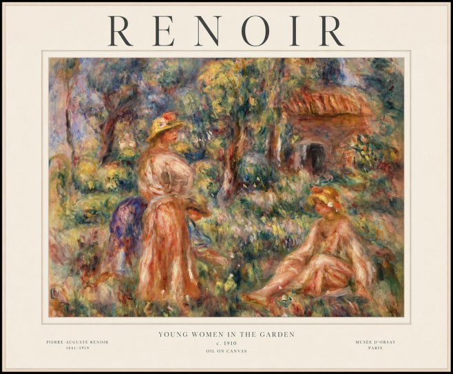Renoir Young Women in the Garden I No1 - Póster
