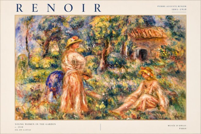 Renoir Young Women in the Garden I No4 - Póster
