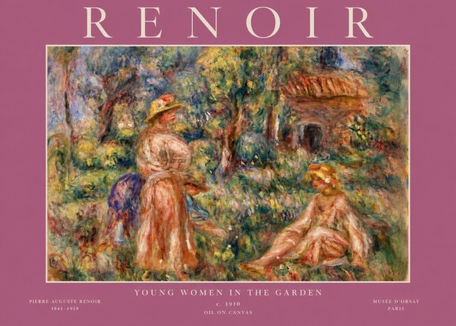 Renoir Young Women in the Garden I No5 - Póster