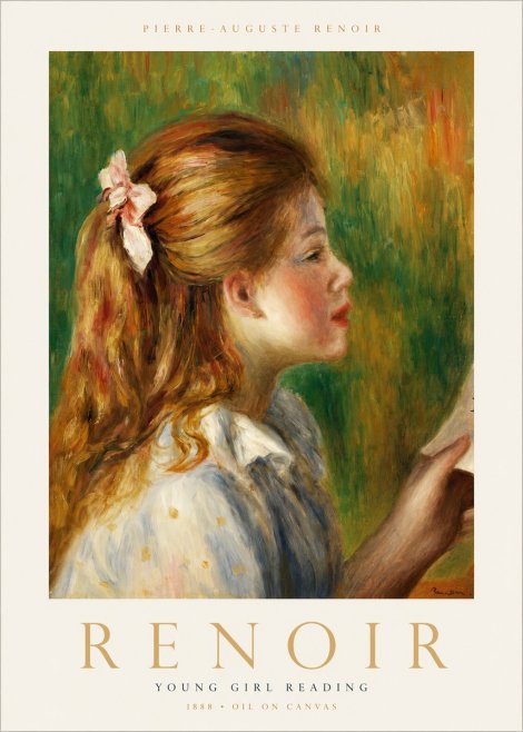 Renoir Young Girl Reading II No1 - Póster