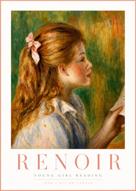 Renoir Young Girl Reading II No3 - Póster