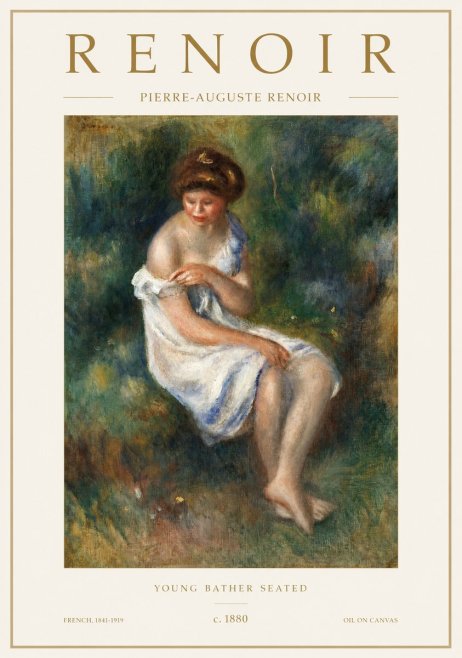 Renoir Young Bather Seated No1 - Póster