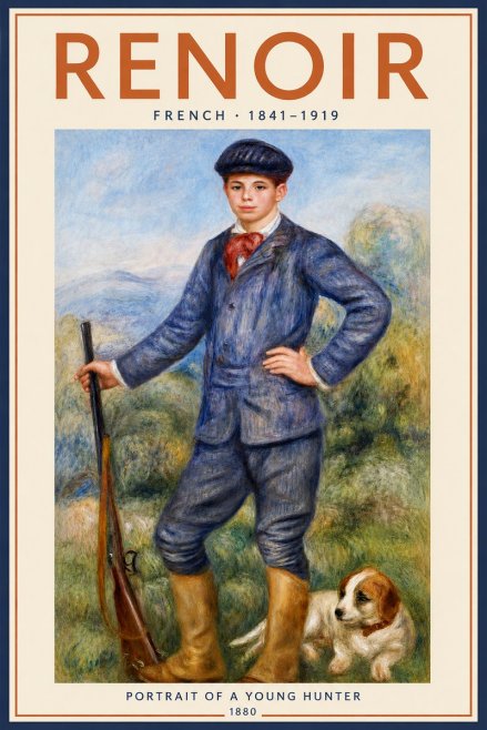 Renoir Portrait of a Young Hunter No2 - Póster