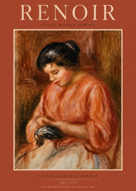 Renoir Young Woman Sewing I No3 - Póster