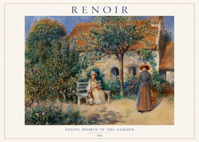 Renoir Young Women in the Garden II No1 - Póster