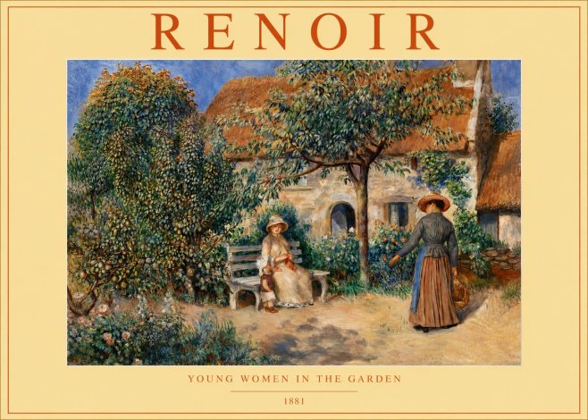 Renoir Young Women in the Garden II No4 - Póster