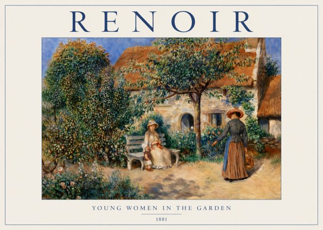 Renoir Young Women in the Garden II No5 - Póster