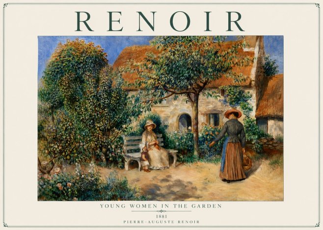 Renoir Young Women in the Garden II No6 - Póster