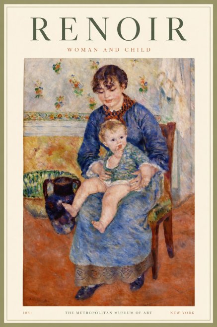Renoir Woman and Child No2 - Póster