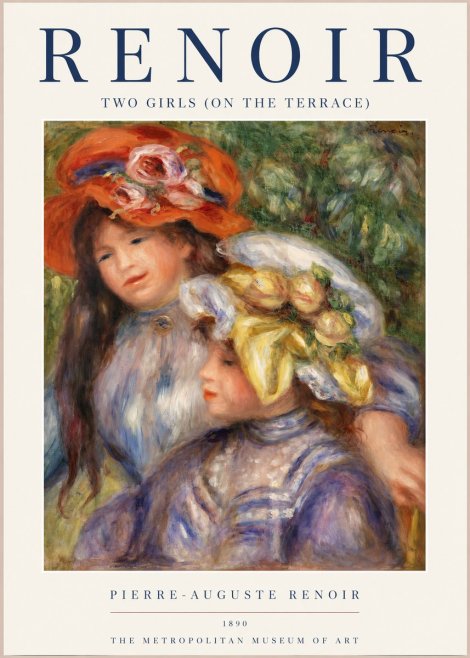Renoir Two Girls (on the Terrace) No1 - Póster