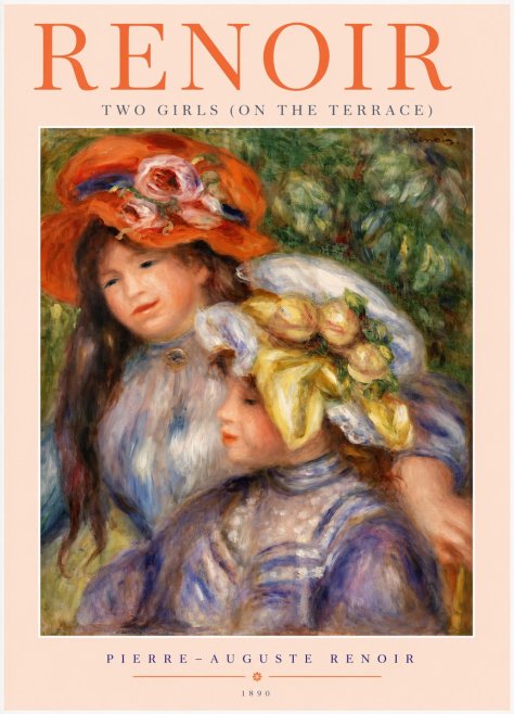 Renoir Two Girls (on the Terrace) No2 - Póster