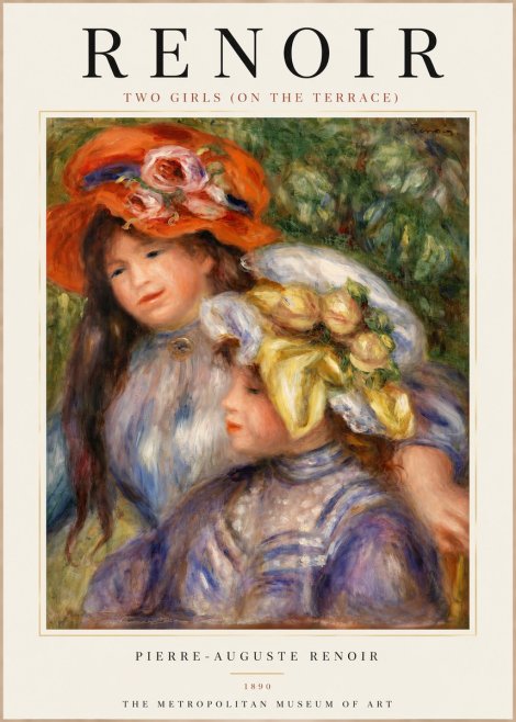 Renoir Two Girls (on the Terrace) No3 - Póster