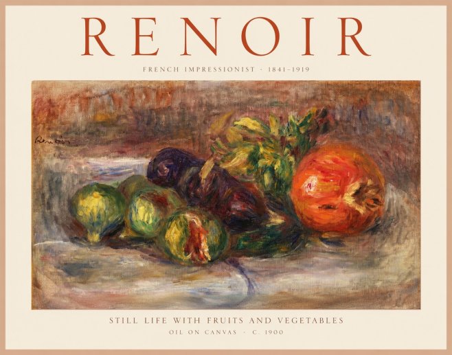 Renoir Still Life with Fruits and Vegetables No1 - Póster