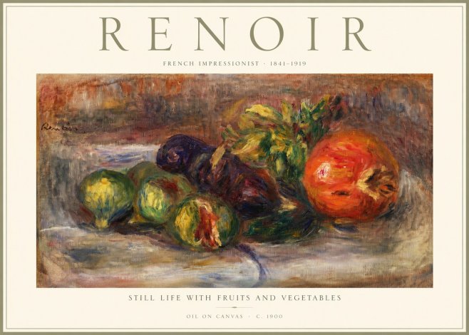 Renoir Still Life with Fruits and Vegetables No2 - Póster