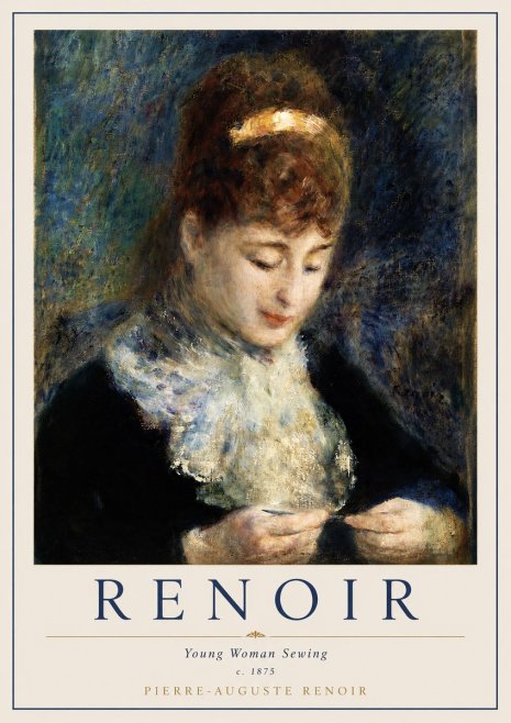 Renoir Young Woman Sewing II No2 - Póster