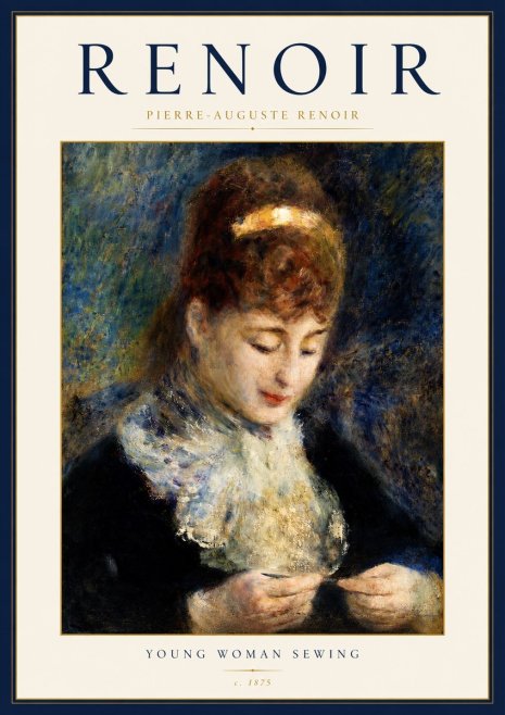 Renoir Young Woman Sewing II No3 - Póster