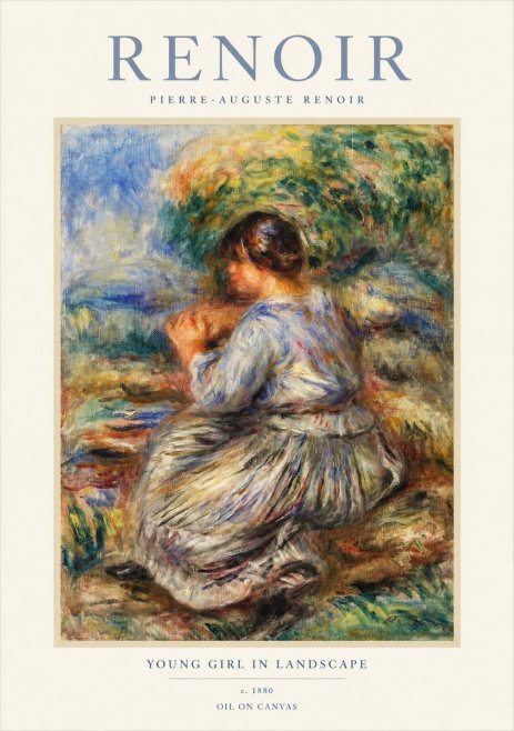 Renoir Young Girl in Landscape No1 - Póster