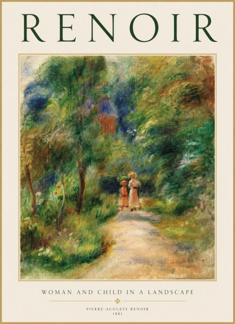 Renoir Woman and Child in a Landscape II No1 - Póster