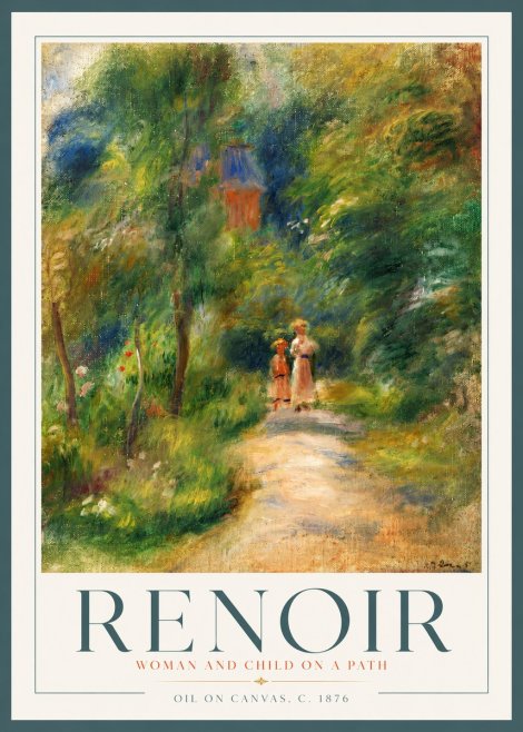 Renoir Woman and Child in a Landscape II No4 - Póster