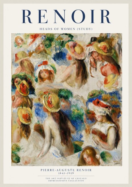 Renoir Heads of Women (Study) No1 - Póster