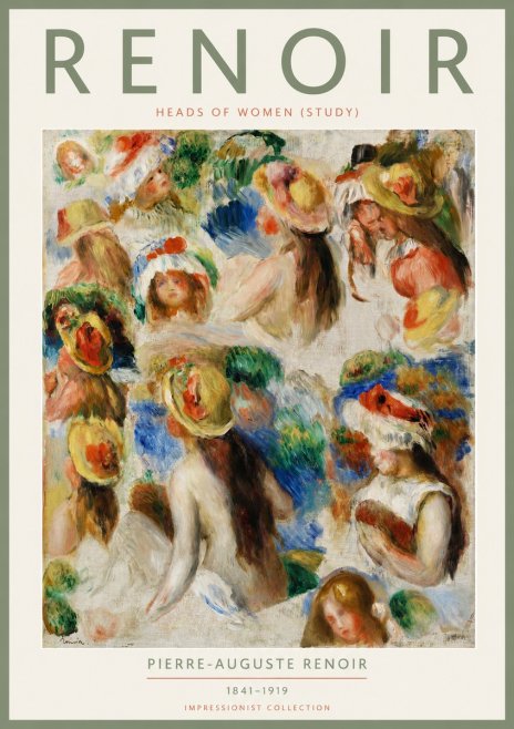 Renoir Heads of Women (Study) No2 - Póster