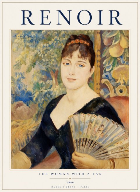 Renoir The Woman with a Fan No1 - Póster