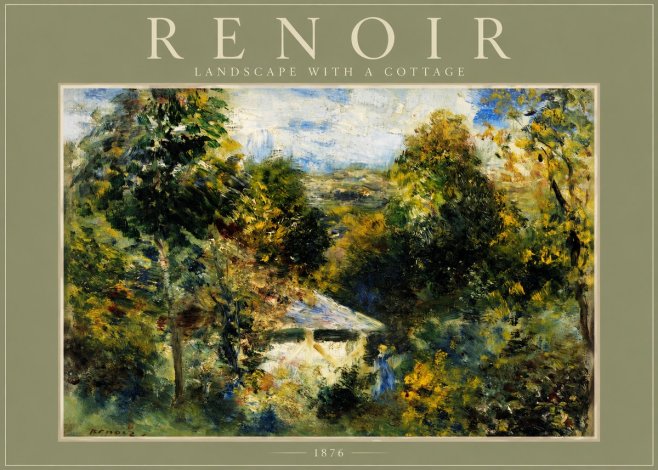 Renoir Landscape with a Cottage No2 - Póster