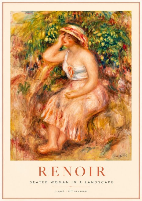 Renoir Seated Woman in a Landscape No1 - Póster
