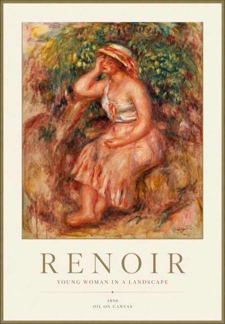 Renoir Seated Woman in a Landscape No2 - Póster