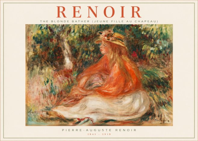 Renoir The Blonde Bather (Jeune Fille Au Chapeau) No2 - Póster