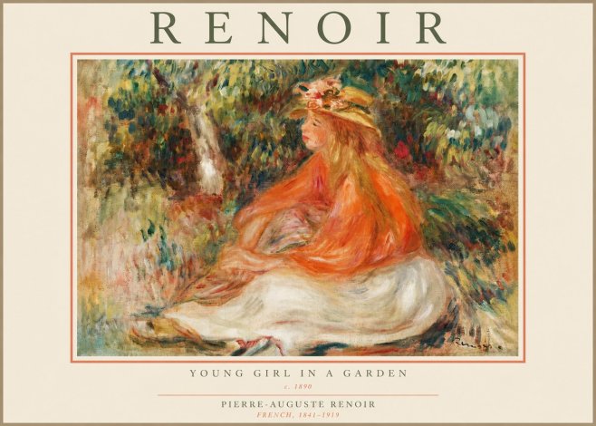 Renoir The Blonde Bather (Jeune Fille Au Chapeau) No3 - Póster