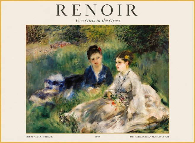 Renoir Two Girls in the Grass No1 - Póster