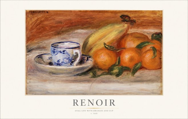 Renoir Still Life with Oranges and Cup No1 - Póster