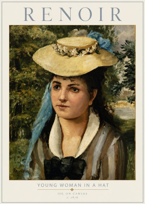 Renoir Young Woman in a Hat No3 - Póster
